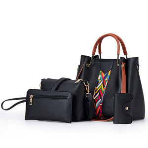 Bolsa Grande de Couro Kit 3 Peças