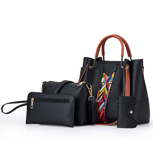Bolsa Grande de Couro Kit 3 Peças