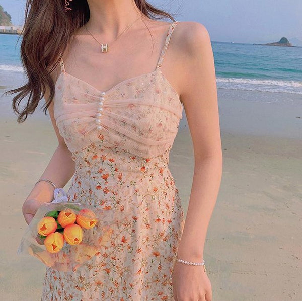 Vestido Midi Floral com Renda Creme