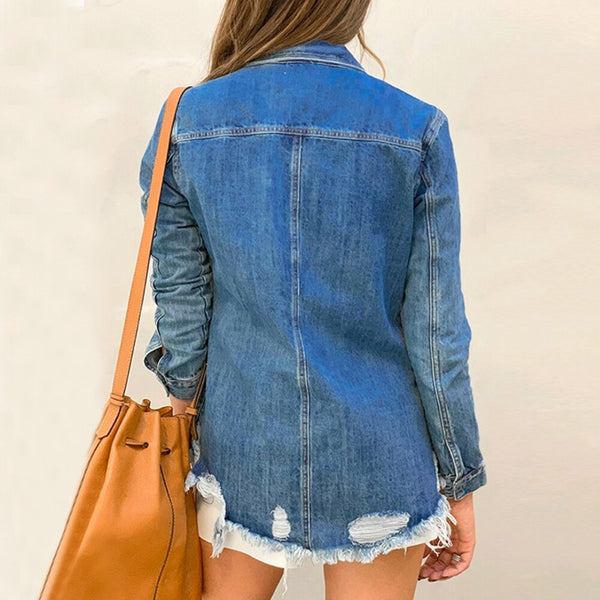 Jaqueta Jeans Alongada