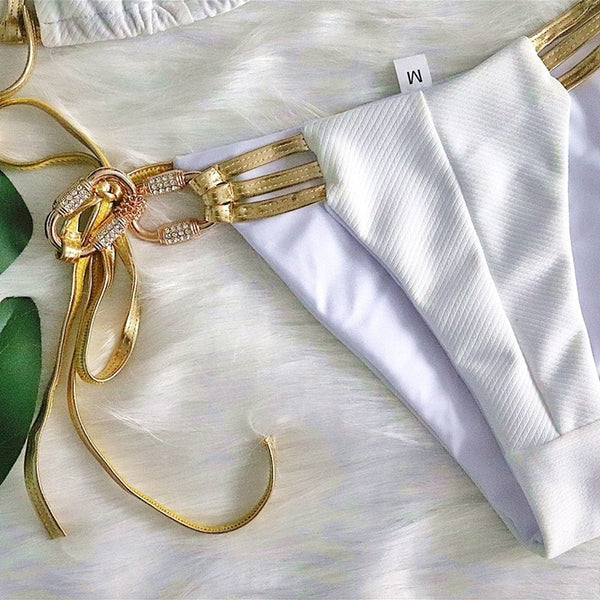Conjunto de Biquíni com Bojo Semi fio Dental