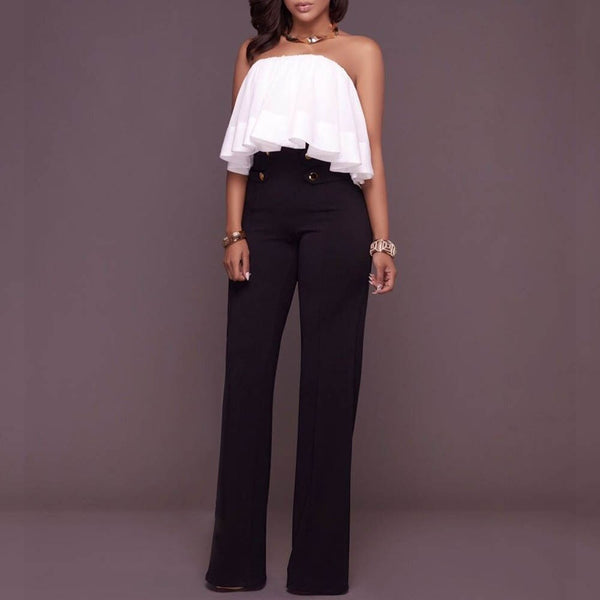 Calça Cintura Alta Pernas Largas Cotton
