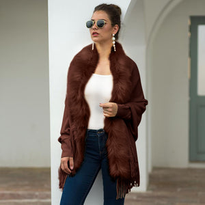 Wool Cape Warm Knitted Shawl