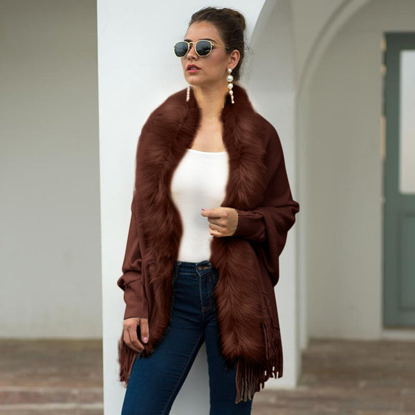 Wool Cape Warm Knitted Shawl