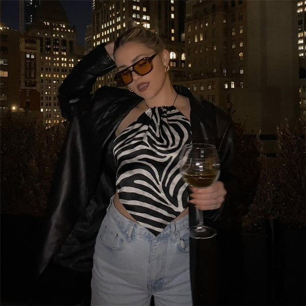 Blusa Frente Única Animal Print Zebra