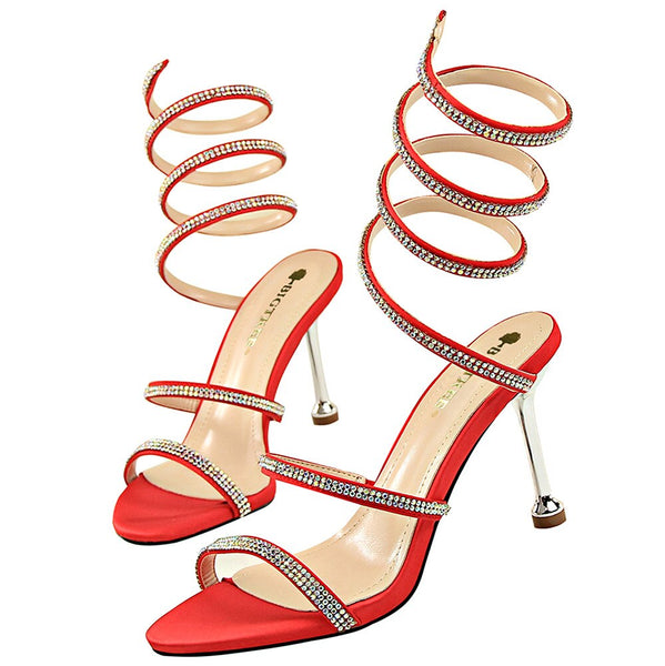 Thin High Heel Spiral Sandal
