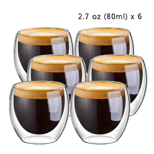 Kit 2 Copos Com Vidro Duplo 250 ML