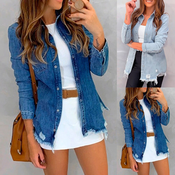 Jaqueta Jeans Alongada