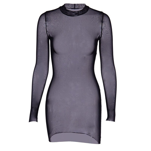Vestido Curto em Tule Justo Preto