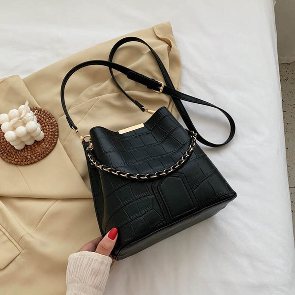 Bolsa de Couro Pequena com Dupla Alça