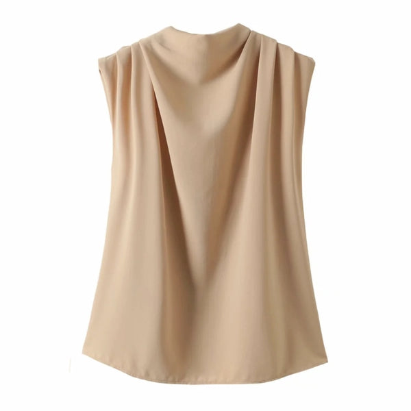 Blusa Gola Alta Solta sem Mangas