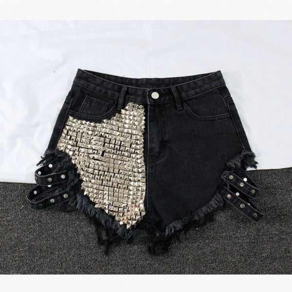 Custom Denim Shorts with Spike