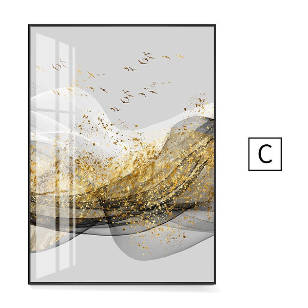 Pintura em Tela Folha Nórdico Abstrato