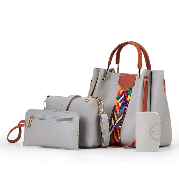 Bolsa Grande de Couro Kit 3 Peças