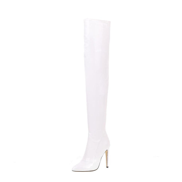 Bota Over The Knee Verniz Salto Alto Fino
