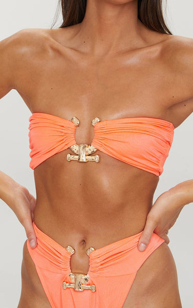 Delta Wing High Waist Strapless Bikini Set
