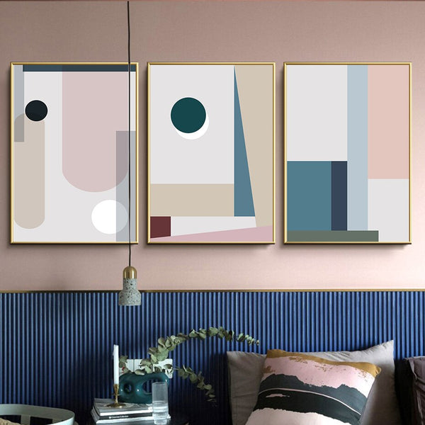 Minimalistc Abstrato Geometria Pintura em Folha