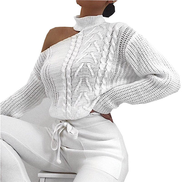 Turtleneck Sweater with Cutout on the Shoulder