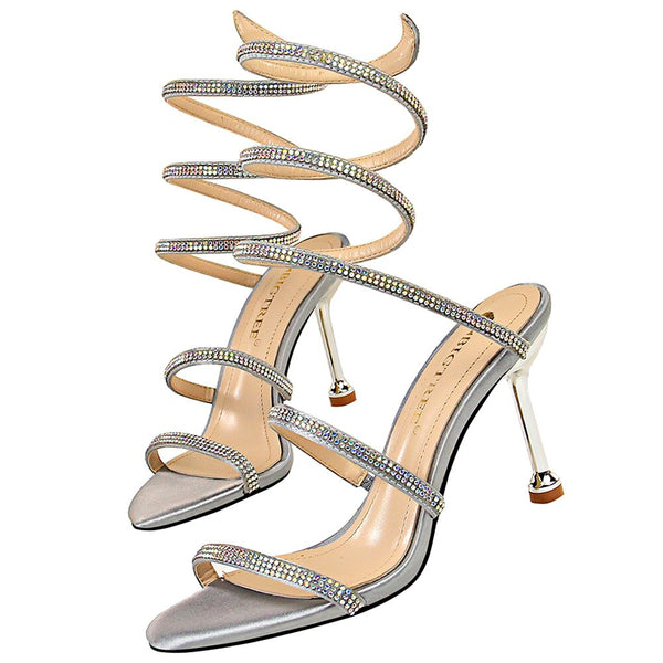 Thin High Heel Spiral Sandal