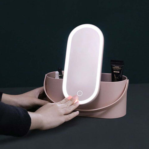 Portable Makeup Case Mirror With LED Light