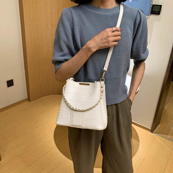 Bolsa de Couro Pequena com Dupla Alça