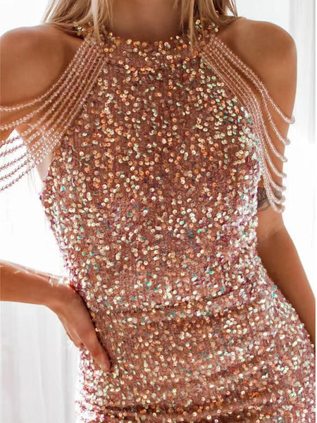 Vestido Curto Com Paetê