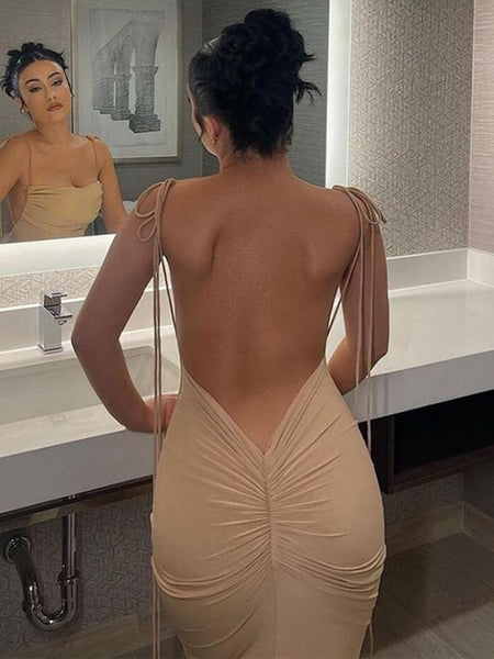Vestido Longo Justo Costas Abertas