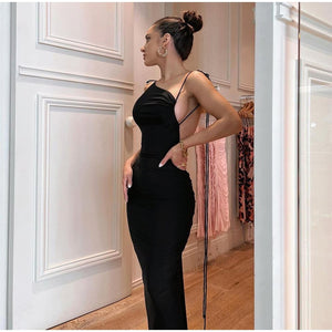 Vestido Longo Justo Costas Abertas