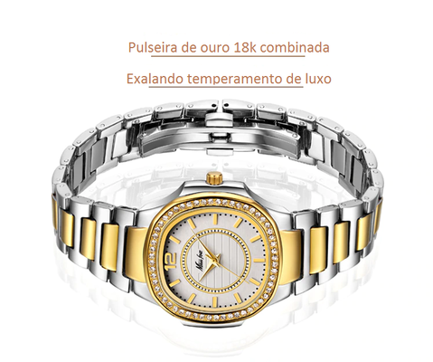 Relógio De Pulso Feminino Patek Ouro 4.8 Aço Inoxidável